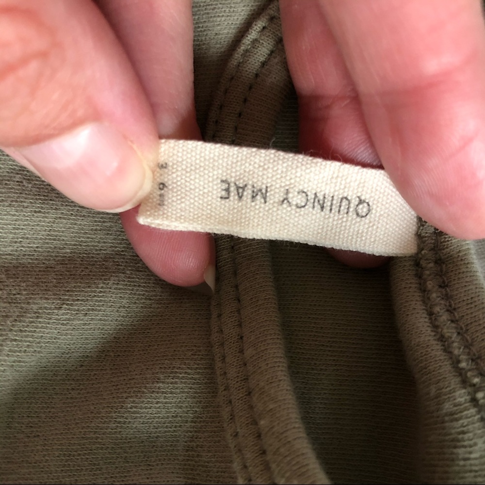 Quincy Mae sage green dress. 3-6 months.